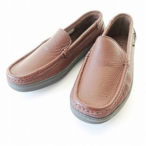  Hawkins Hawkins GT1062 driving shoes slip-on shoes moccasin leather shoes Brown tea 7.5 25.5cm 0106 men's 