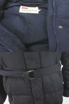 トラディショナルウェザーウェア Traditional Weatherwear ロング丈 ダウンコート 34 ネイビー 紺系 フード ダブルジップ スナップボタン_画像9