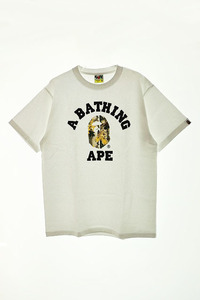 アベイシングエイプ A BATHING APE Forest Camo College Tee フォレストカモ カレッジロゴTシャツ M【ブランド古着ベクトル】240106● メン