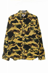 アベイシングエイプ A BATHING APE 1ST CAMO BD SHIRT カモフラ長袖シャツS【ブランド古着ベクトル】240106● メンズ