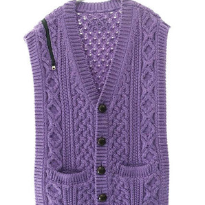 タカヒロミヤシタザソロイスト TAKAHIRO MIYASHITA The Soloist. 22AW double zip reverse aran pattern vest ダブル ジップ アラン ニットの画像1