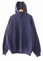 シュプリーム SUPREME 23AW Satin Applique Hooded Sweatshirt バック ロゴ サテン アップリケ プルオーバー パーカー L 紺 ネイビー 24012_画像2