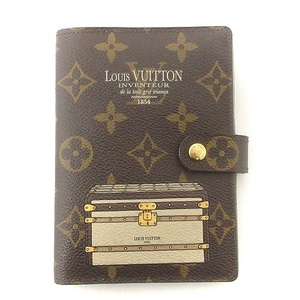 ルイヴィトン LOUIS VUITTON モノグラム アジェンダPM トランク 手帳カバー システム手帳 6穴 プリント R20028 茶 ブラウン レディース