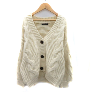  As Know As Pinky AS KNOW AS PINKY cardigan middle height V neck plain ivory /YK29 lady's 