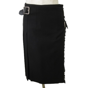  O'Neill obda Brin O'NEIL OF DUBLIN knee height to coil LAP skirt belt pleat 40 black black #GY09 lady's 