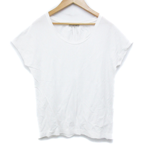 マーガレットハウエル MARGARET HOWELL カットソー Tシャツ 半袖 Uネック 透け感 無地 2 白 ホワイト /FF32 レディース