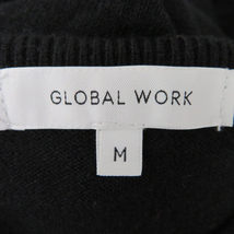 グローバルワーク GLOBAL WORK ニット カットソー 長袖 Vネック 無地 M 黒 ブラック /YK24 レディース_画像4