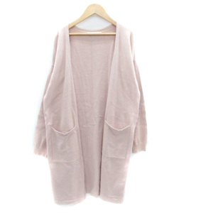  Moussy moussy knitted cardigan front opening long height F pink /HO31 lady's 