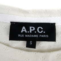 アーペーセー A.P.C. カットソー 長袖 ラウンドネック 総柄 ウール混 S 白 ホワイト /SM24 レディース_画像4