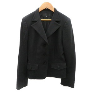  Fragile FRAGILE open color jacket middle height total lining single button plain 38 black black /YK18 lady's 