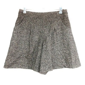 k Miki .k Kumikyoku KUMIKYOKU pants culotte Mini decoration pocket cotton silk . total pattern 2 tea Brown bottoms /BT lady's 