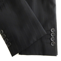 コムサメン COMME CA MEN スーツ セットアップ テーラードジャケット シングル 2B パンツ スラックス ストライプ 黒 ブラック 44 S位 ■SM1_画像8