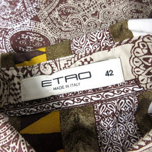 エトロ ETRO ロング シャツワンピース 総柄 長袖 42 ブラウン 茶 レディース_画像6