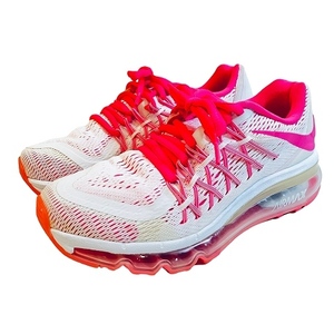 ナイキ NIKE AIR MAX 2015GS スニーカー 705458-100 ランニングシューズ 22.5cm 白 ホワイトｘピンク レディース