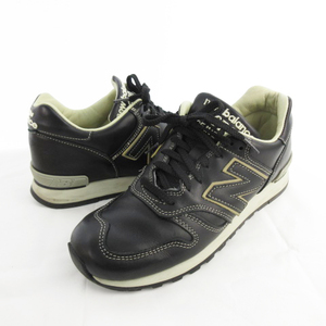 ニューバランス NEW BALANCE スニーカー フルグレイン M670KKG US7 1/2 25.5ｃｍ ブラック 黒 オールレザー Made In England UK製 メンズ