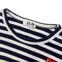 プレイコムデギャルソン PLAY COMME des GARCONS Tシャツ 長袖 ボーダー カットソー 子ども服 （男の子用）クルーネック 6 紺 ネイビーｘ白_画像3