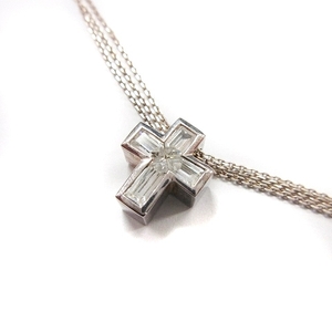  Folli Follie Folli Follie necklace pendant Cross design accessory two -ply ag925 gross weight 7.5 silver color #GY14 lady's 