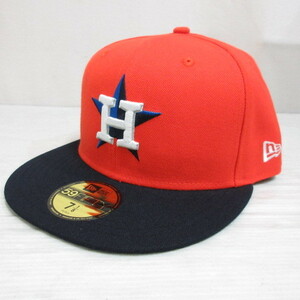 未使用品 ニューエラ NEW ERA 59FIFTY 5950 MLB ヒューストン アストロズ ベースボール キャップ 帽子 7 1/8 56.8cm オレンジ 正規品