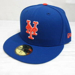 未使用品 ニューエラ NEW ERA 59FIFTY 5950 MLB ニューヨーク メッツ ベースボール キャップ 帽子 7 1/2 59.6cm ブルー 正規品 メンズ