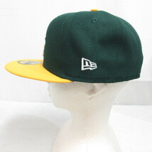 未使用品 ニューエラ NEW ERA 59FIFTY 5950 MLB オークランド アスレチックス ベースボール キャップ 帽子 7 1/4 57.7cm 緑 グリーン_画像3