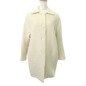  Ined INED beautiful goods coat pontetorto cloth thick 9 approximately M size beige #GY09 lady's 