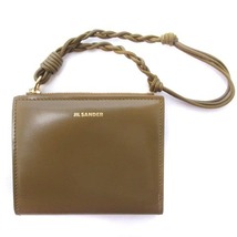 ジルサンダー JIL SANDER MINI FRENCH WALLET ミニフレンチウォレット ミディアムブラウン 二つ折り 財布 ウォレット ロゴ レザー 本革 カ_画像1