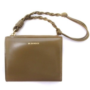 ジルサンダー JIL SANDER MINI FRENCH WALLET ミニフレンチウォレット ミディアムブラウン 二つ折り 財布 ウォレット ロゴ レザー 本革 カ