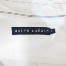 ラルフローレン RALPH LAUREN 長袖 コットン シャツ 7 オフホワイト ワッペン付き 正規品 レディース_画像4