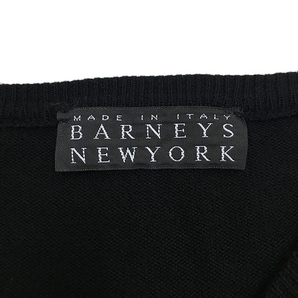バーニーズニューヨーク BARNEYS NEW YORK セーター ニット プルオーバー Vネック 無地 ウール 長袖 46 黒 ブラック メンズの画像5