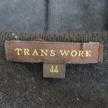 トランスワーク TRANS WORK 長袖 ニット セーター 44 ブラック 黒 レース 立体フラワーモチーフ ビーズ 三陽商会 レディース_画像3