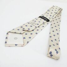シャネル CHANEL ココマーク シルク 絹 ネクタイ レギュラータイ ベージュ系 花柄 イタリア製 服飾小物 メンズ_画像4