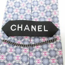 シャネル CHANEL ココマーク シルク 絹 ネクタイ レギュラータイ オフホワイト系 イタリア製 服飾小物 メンズ_画像3