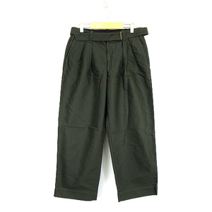 カペルチカ CAPERTICA 2 TUCK WIDE PANTS / GIZA COTTON MOLESKIN タック ワイドパンツ オリーブ 3 メンズ