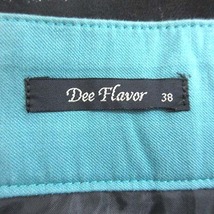 ディーフレーバー Dee Flavor タイトスカート ひざ丈 ボーダー ウール 38 黒 ブラック /CT レディース_画像5