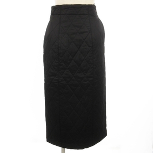  Moussy moussy QUILTING LONG SKIRT skirt tight quilting black 1 #ECS lady's 