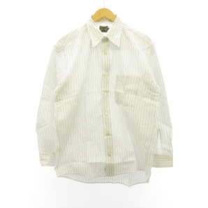 カルバンクライン CALVIN KLEIN 美品 ストライプシャツ ドレスシャツ 長袖 白 ホワイト L EC● メンズの画像1