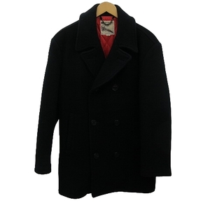 IVY LEAGUERS CLUB pea coat jacket quilting wool thick L black EC* men's 