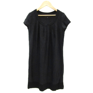  Untitled UNTITLED One-piece mini height short sleeves round neck wool .2 black black /YM25 lady's 