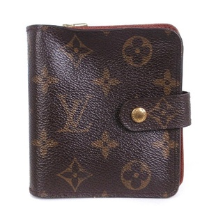 ルイヴィトン LOUIS VUITTON モノグラムコンパクトジップ 財布 二つ折り M61667 茶 ブラウン ウォレット ■SM1 メンズ レディース