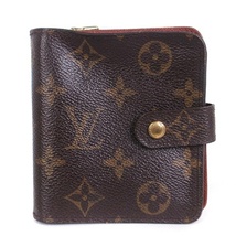 ルイヴィトン LOUIS VUITTON モノグラムコンパクトジップ 財布 二つ折り M61667 茶 ブラウン ウォレット ■SM1 メンズ レディース_画像1