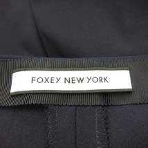 フォクシーニューヨーク FOXEY NEW YORK 美品 近年モデル ワイドパンツ スラックス ストレッチ有 41073 ビジネス ネイビー 42 約XL～_画像3