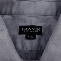 ランバン LANVIN COLLECTION シャツ ワイシャツ 長袖 日本製 コットン ヘリンボーン グレー系 ブルーグレー 41-82 メンズ_画像6