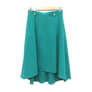  Queens Court QUEENS COURT flair skirt long i regular Hem switch 2 green green /CT lady's 