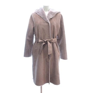  Natural Beauty NATURAL BEAUTY fake mouton coat hood reverse side boa waist Mark 38 tea Brown /CT lady's 