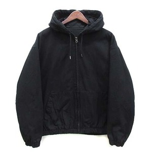 ユニクロ ユー UNIQLO U フーデッド ジップアップ ブルゾン パーカー ジャケット 裏フリース 中綿 ブラック 黒 L 452169 メンズ