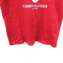 トミーヒルフィガー TOMMY HILFIGER Tシャツ カットソー 半袖 L 赤 レッド /YI メンズ_画像3