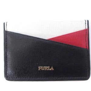 フルラ FURLA カードケース 名刺入れ レザー ロゴ ブラック ホワイト レッド マルチカラー レディース