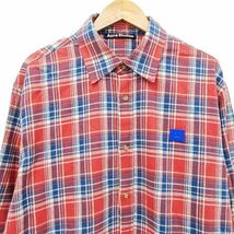 アクネ ストゥディオズ Acne Studios SACO FLANNEL FACE SHIRT フランネル シャツ 長袖 チェック L 赤系 レッド ■U90 A0116 メンズ_画像3