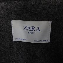 ザラ ベーシック ZARA BASIC コート チェスター 長袖 ショート 前開き 厚手 無地 S グレー アウター /BT レディース_画像7