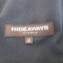 ハイダウェイ ニコル HIDEAWAYS ステンカラージャケット 46 ネイビー 紺系 ボタン ストレッチ ポケット 無地 メンズ_画像3